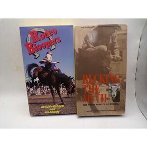 Rodeo Bloopers and Bucking the Myth VHS Bundle HSUS Documentary GoodTimes 8098